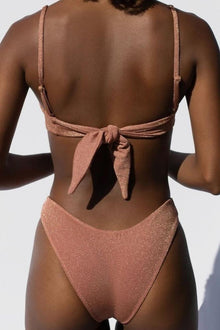 Tori Bandeau Bikini Top | Mauve Sparkle