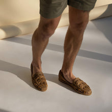 Image 5 of the Men's Huarache Sandal Tobacco Colorblock Men's Leather Slip On Nisolo