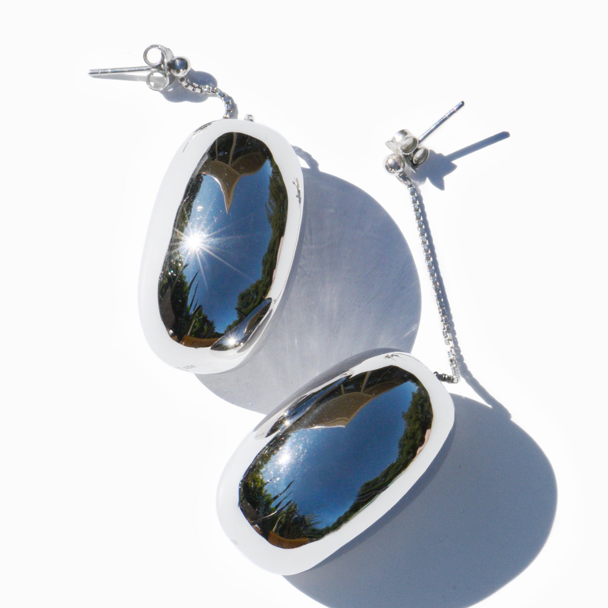 Bean Earrings | Sterling Silver