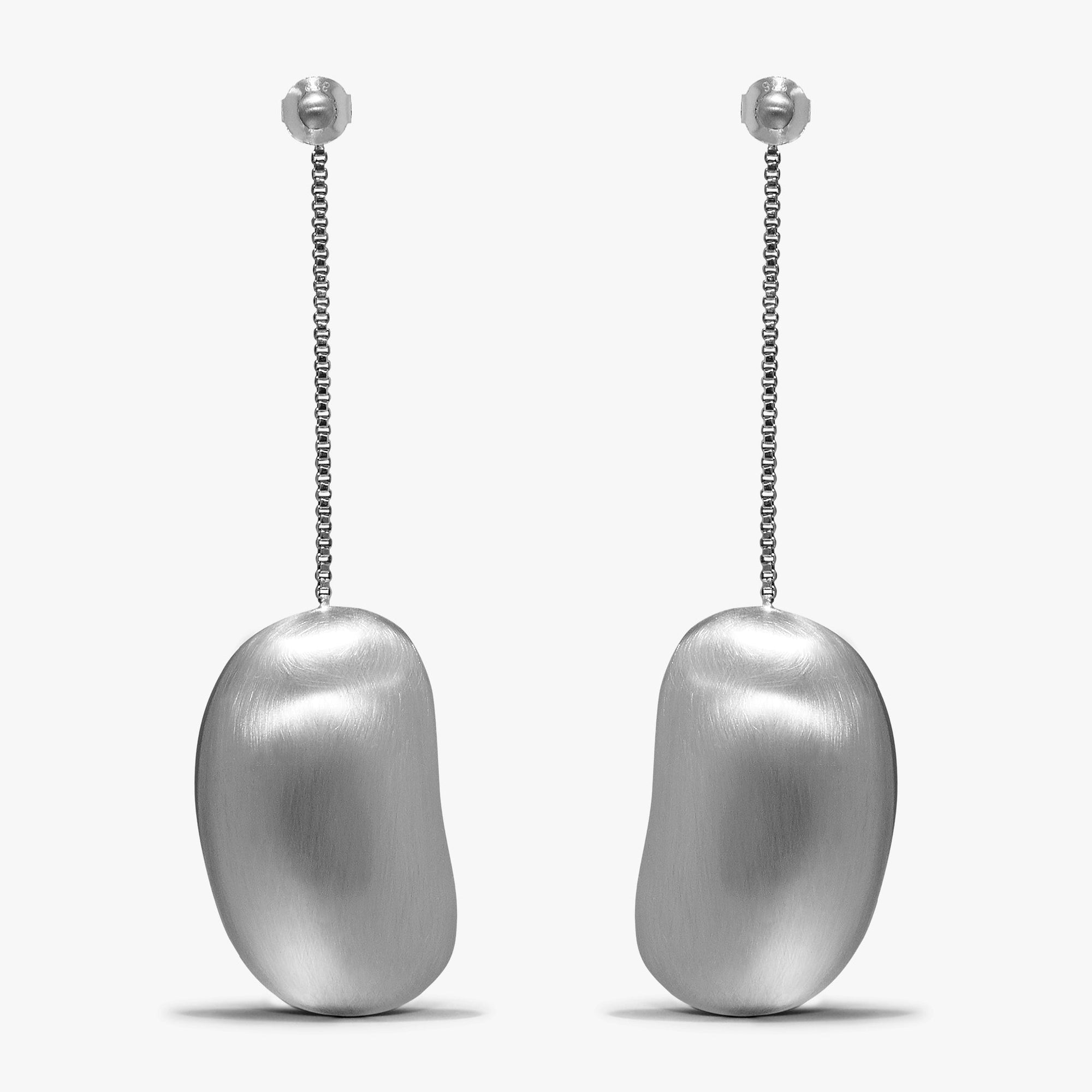 Bean Earrings | Silver