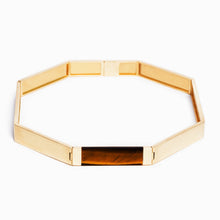 Collider Necklace | Recycled Brass | Tiger's Eye