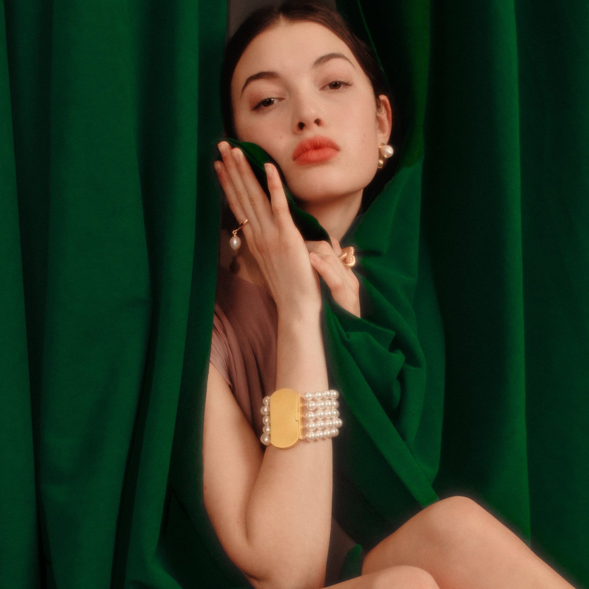 Corsage Bracelet | 18K Gold Plated | Freshwater Pearls