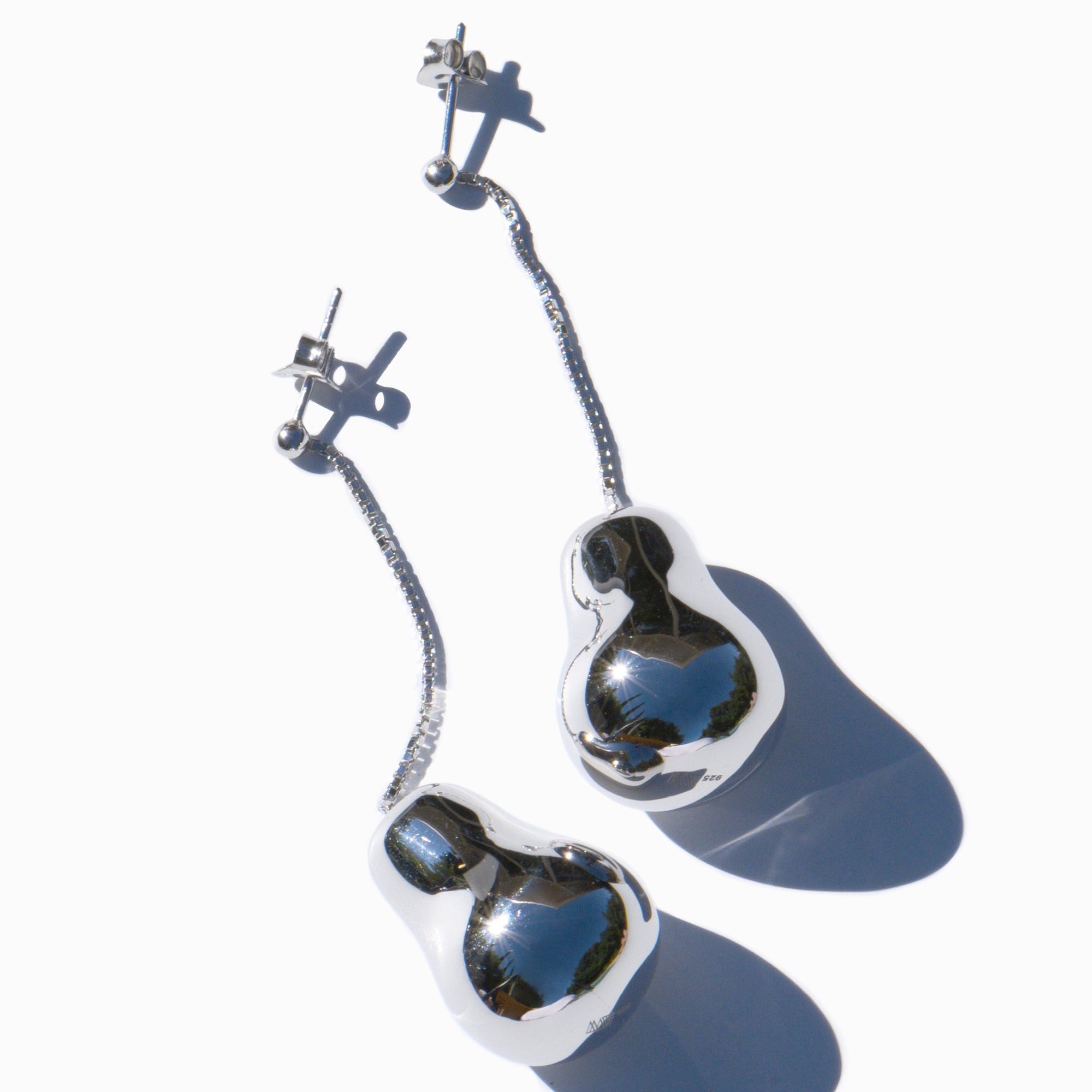 Pear Earrings | Silver