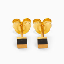 Square Earrings | 18K Gold Plated | Onyx