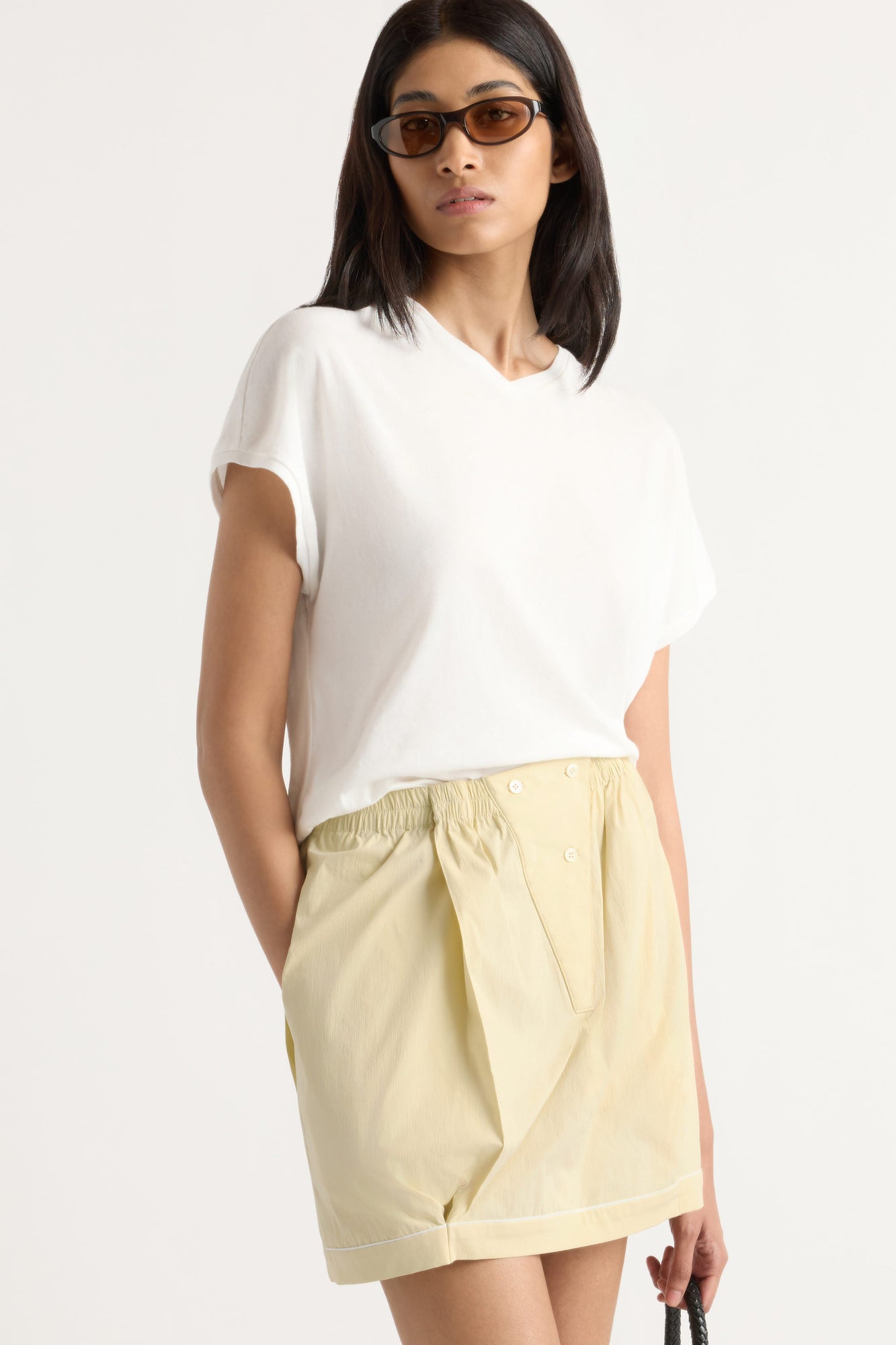 Arya | Misha Stretch-Waist Placket Mini Skirt in Size Small