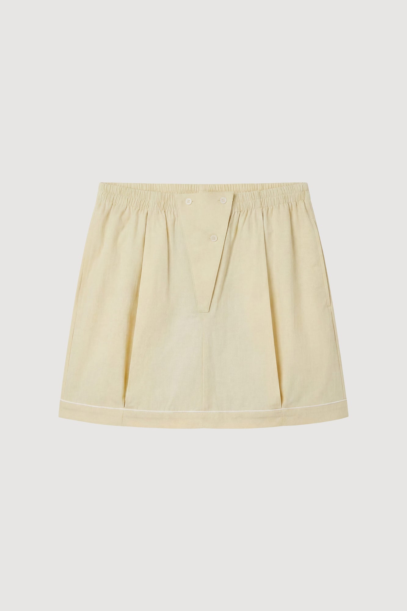 Arya | Misha Stretch-Waist Placket Mini Skirt in Size Small - Flat