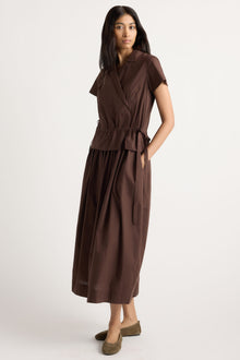 Arya | Mitsuki Organic Cotton Wrap-Shirt Dress in Size Small
