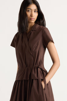 Arya | Mitsuki Organic Cotton Wrap-Shirt Dress in Size Small