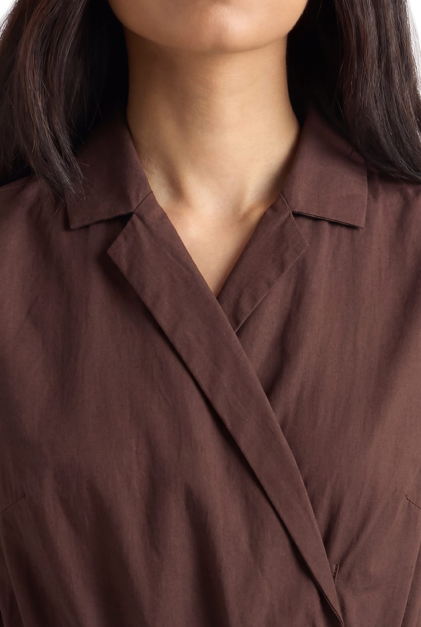 Arya | Mitsuki Organic Cotton Wrap-Shirt Dress in Size Small