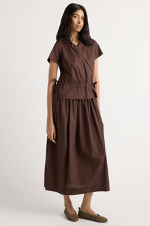 Arya | Mitsuki Organic Cotton Wrap-Shirt Dress in Size Small
