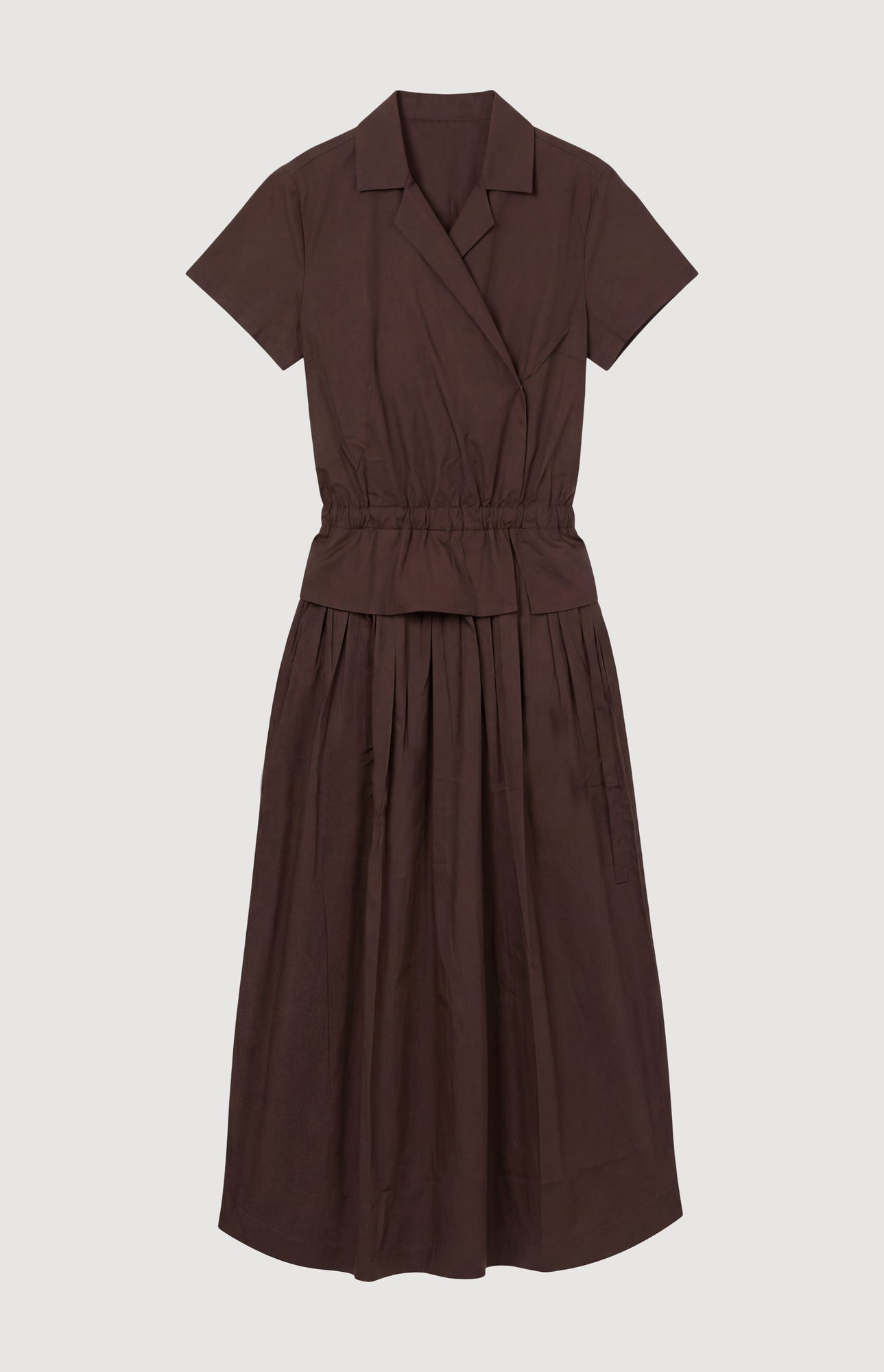 Arya | Mitsuki Organic Cotton Wrap-Shirt Dress in Size Small - Flat