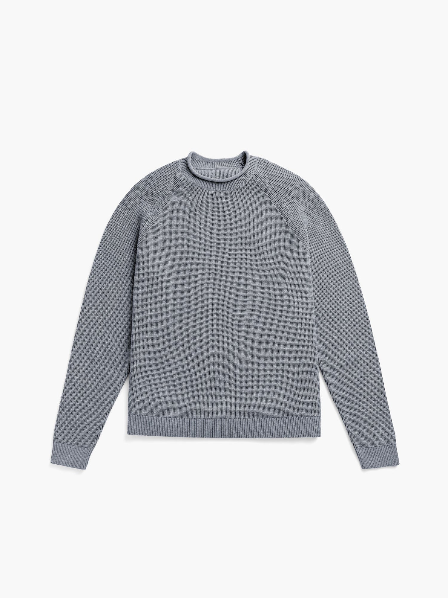 Men's Atlas Waffle Roll Neck Sweater - Indigo Heather