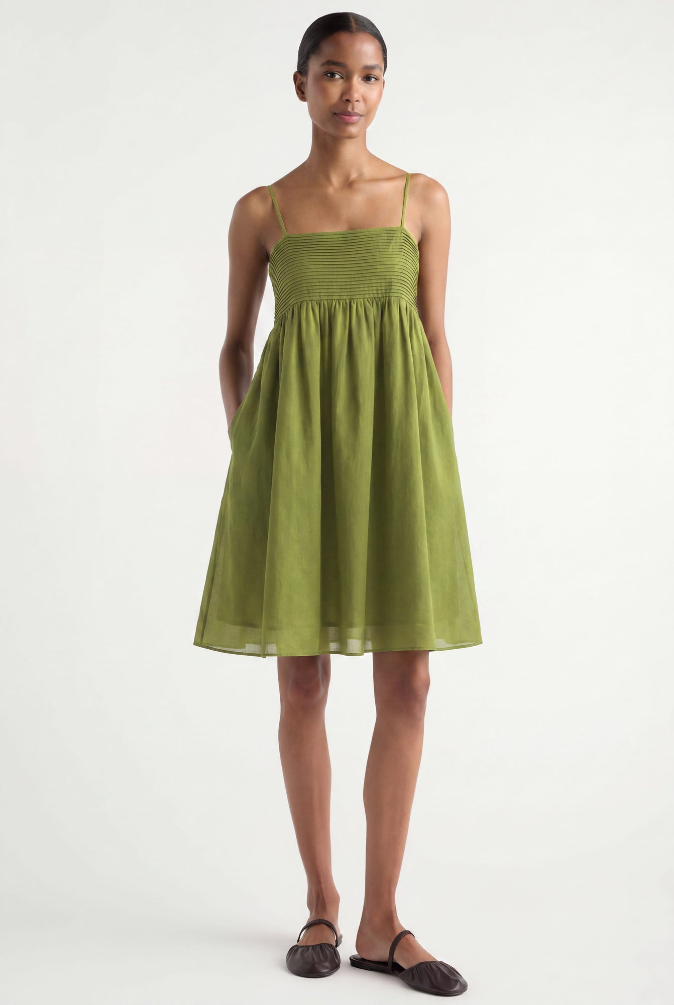 Isilda | Myra Pintuck Cotton-Silk Dress in Size Extra Small