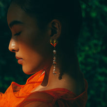 Heart Earring | 18K Gold Plated | Glass Beads