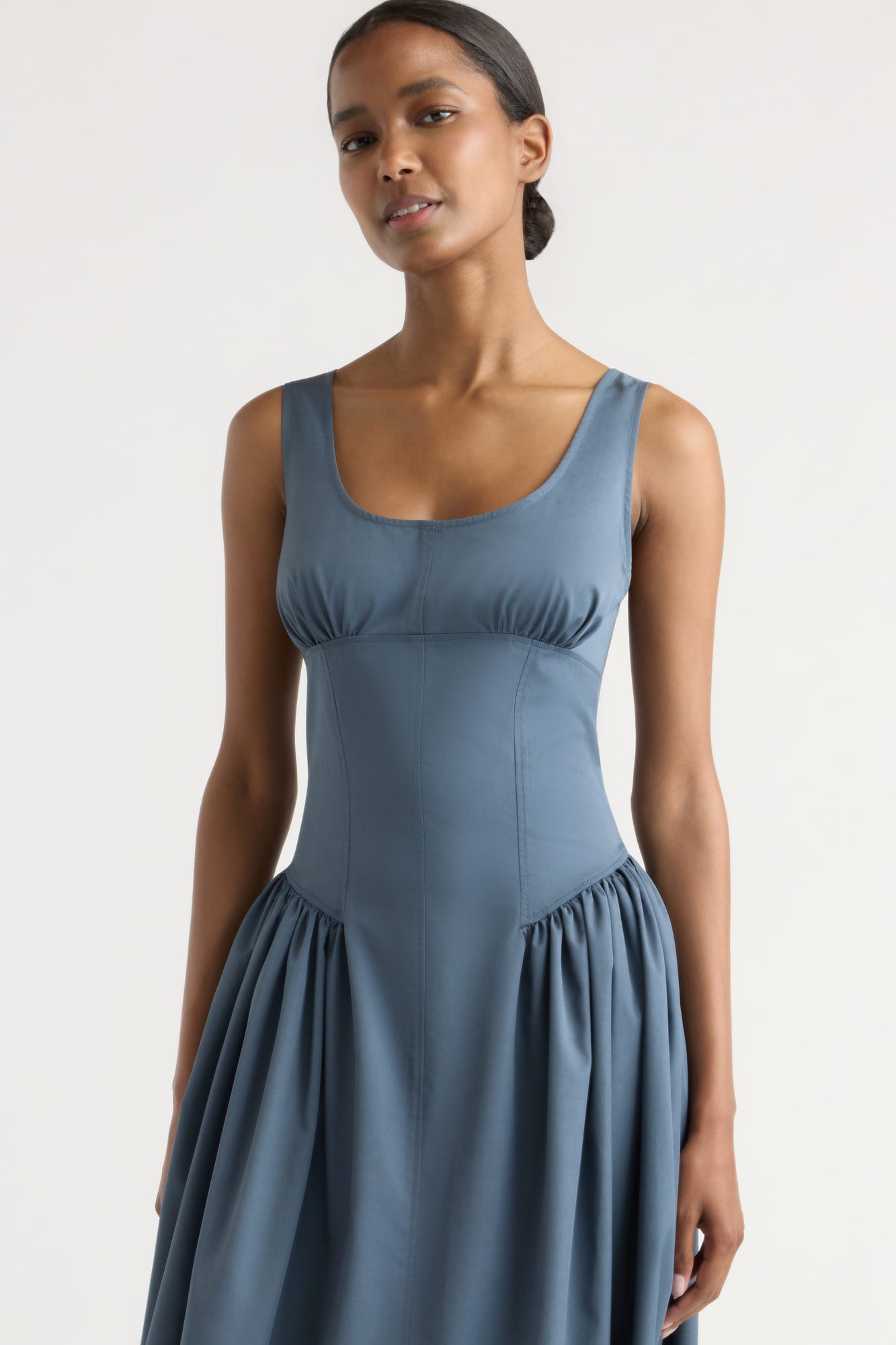 Isilda | Nadiyah Bustier Shirred A-Line Dress in Size Extra Small
