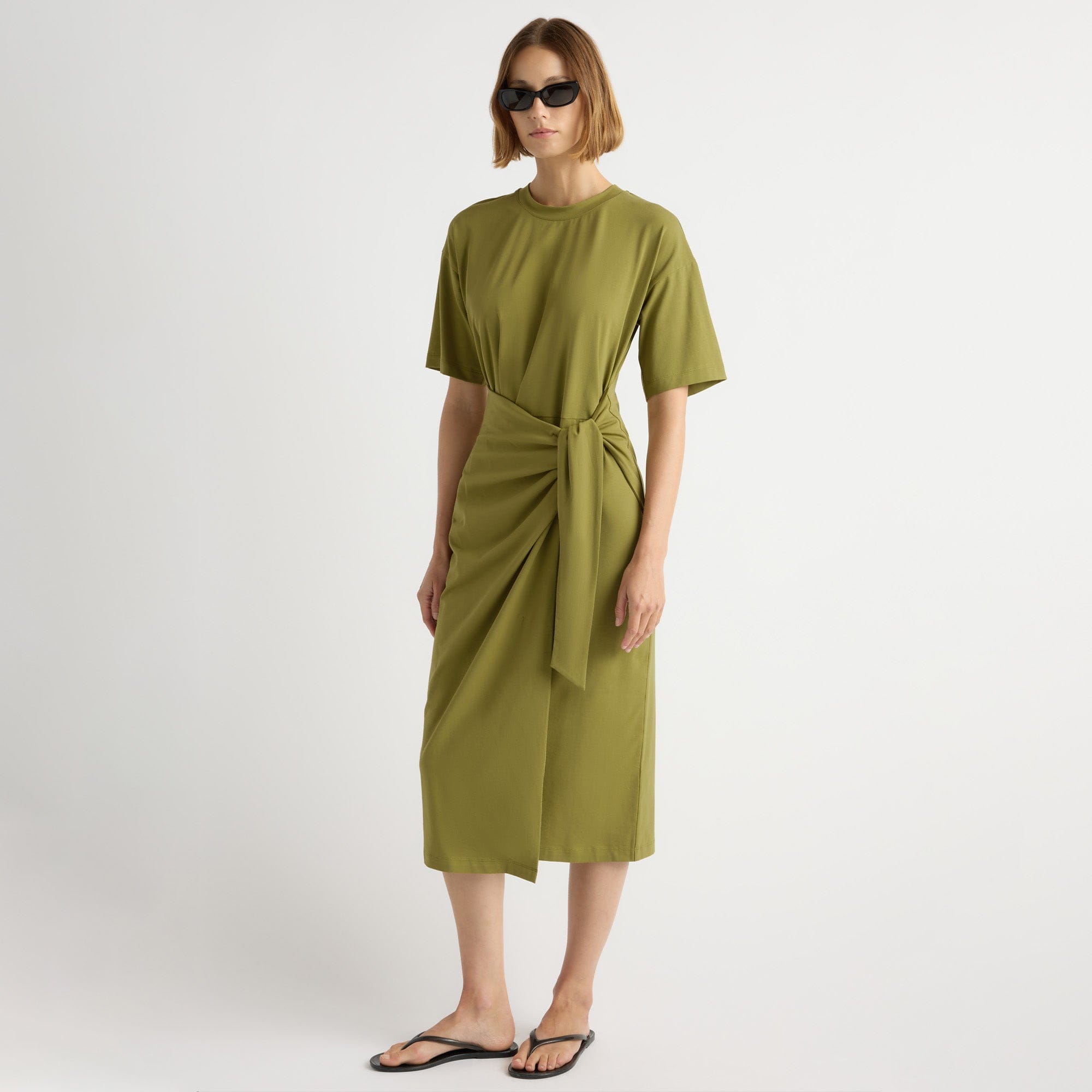 Mali | Noa Organic Cotton T-Shirt Wrap Dress in Size Small