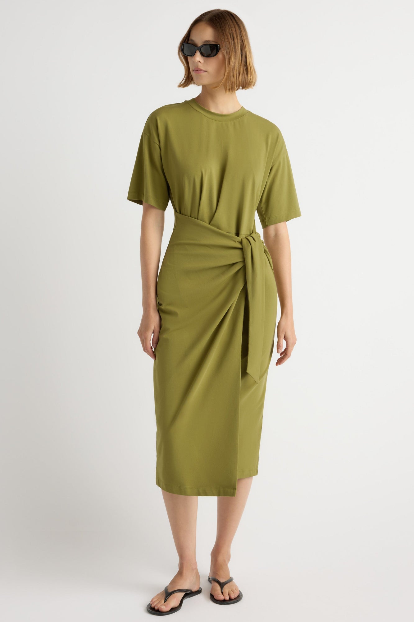 Mali | Noa Organic Cotton T-Shirt Wrap Dress in Size Small