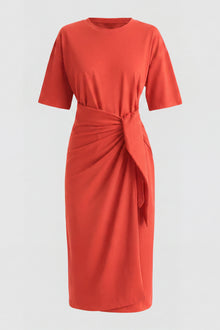 Isilda | Noa Organic Cotton T-Shirt Wrap Dress in Size Extra Small - Flat