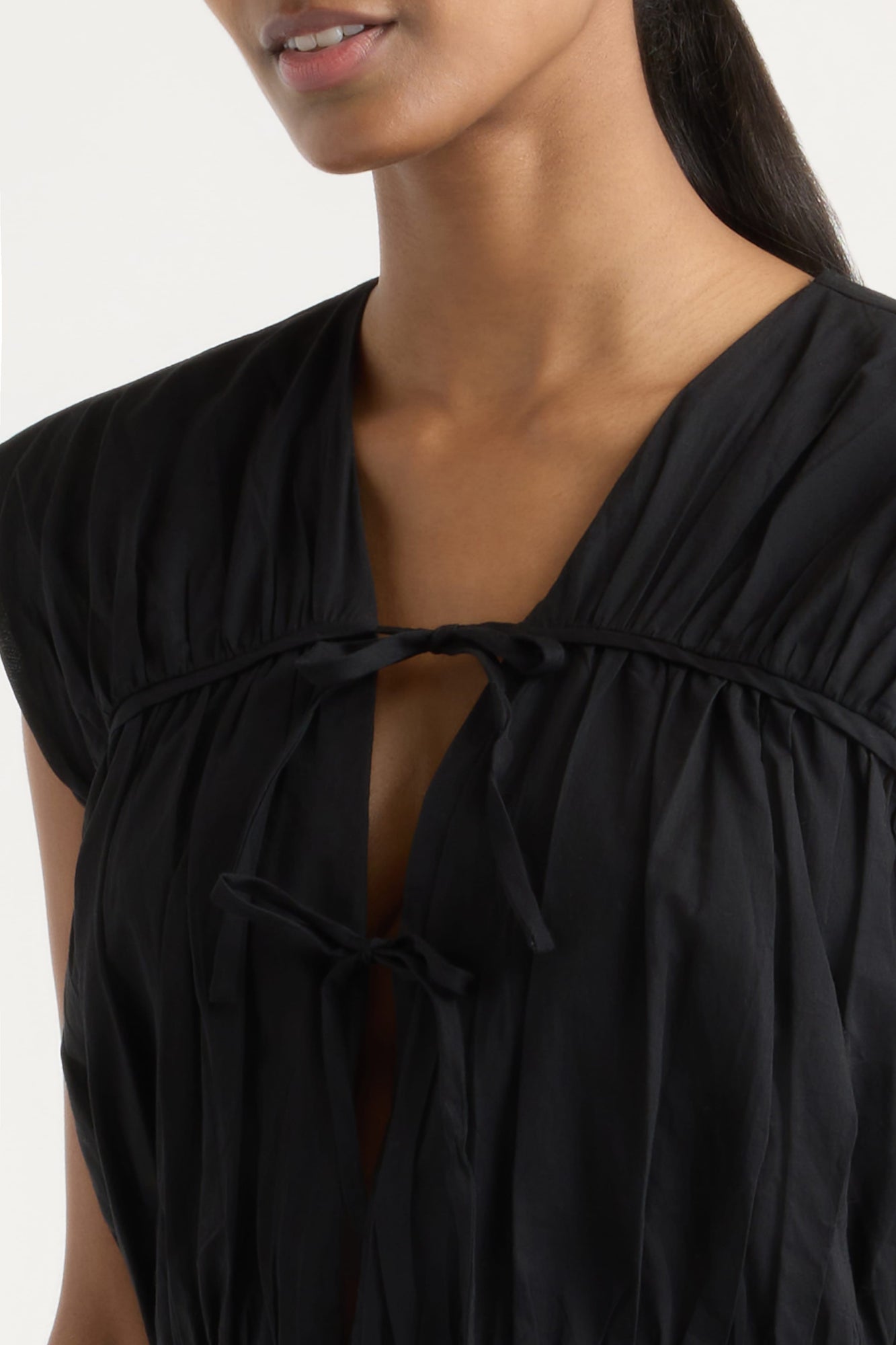 Isilda | Norah Tie-Front Organic Cotton Blouse in Size Extra Small