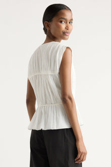 Isilda | Norah Tie-Front Organic Cotton Blouse in Size Extra Small