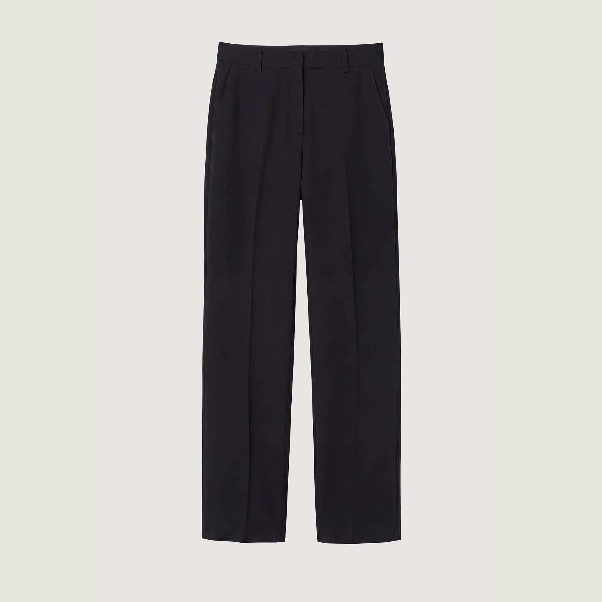 Orion Double-Pleated Tailored Pant (Petite) | Black