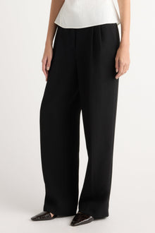 Orion Double-Pleated Tailored Pant | Black
