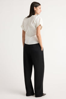 Orion Double-Pleated Tailored Pant | Black