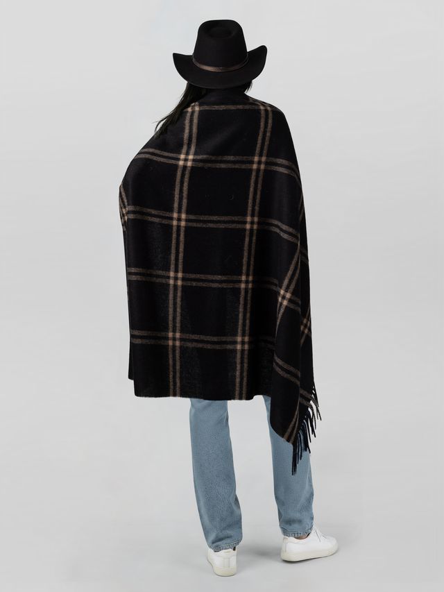 Unisex | Geneva Wrap | Black / Camel