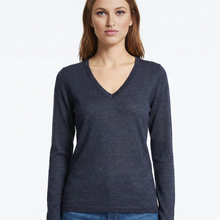 V Neck Sweater | Navy Melange