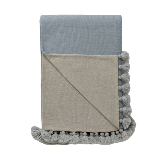 Bali Throw | Spa Blue/Ivory