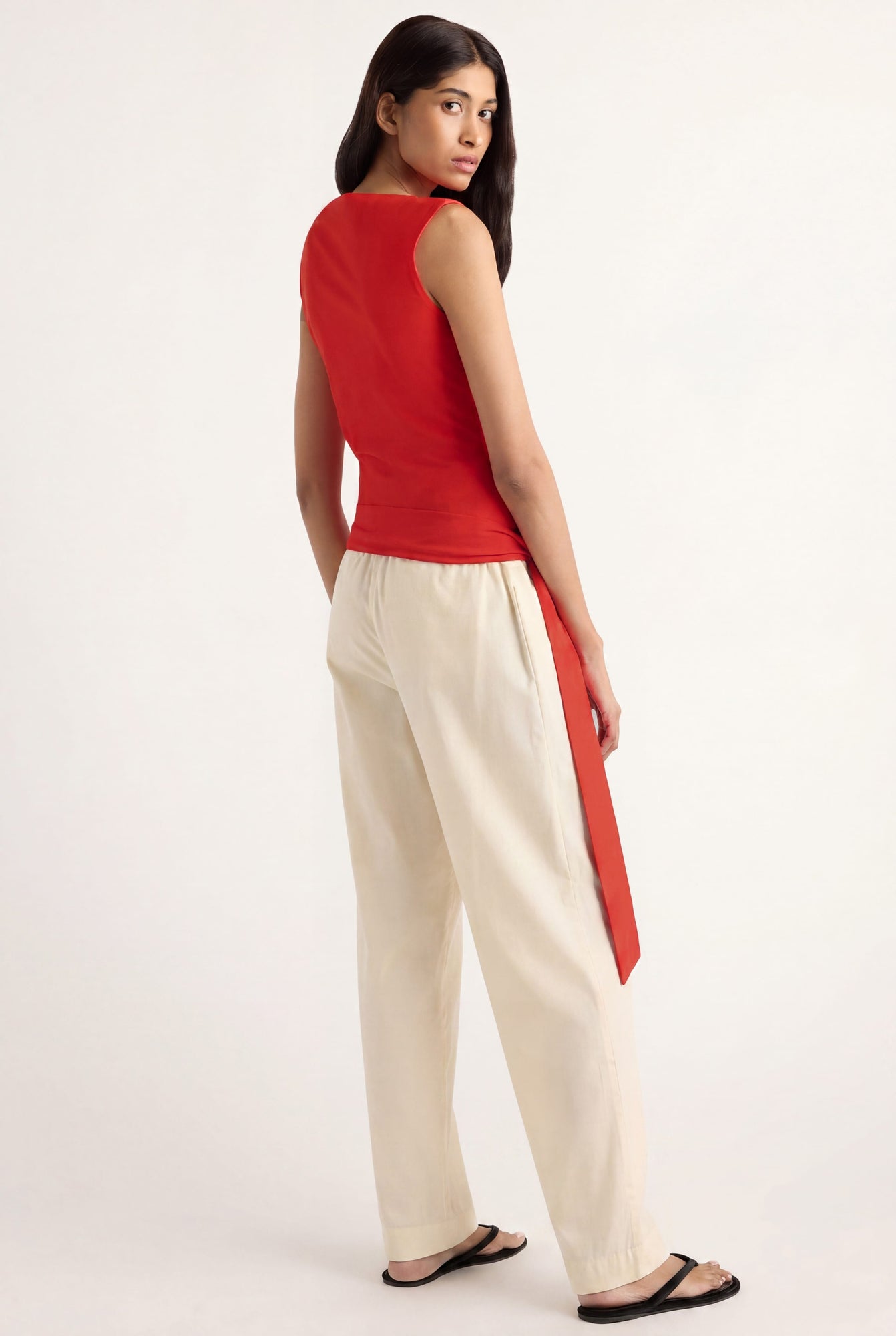 Arya | Paula Stretch-Waist Organic Cotton Pant in Size Small