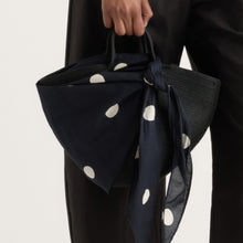 Piper Lightweight Polka Dot Triangle Scarf | Navy / Cream