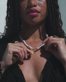 Prosperity Pearl Charm Necklace | 14K Yellow Gold Vermeil