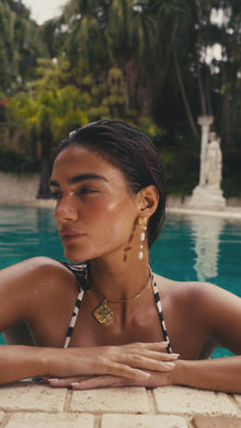 The Seychelles Pearl Drop Studs | Freshwater Pearls | Gold