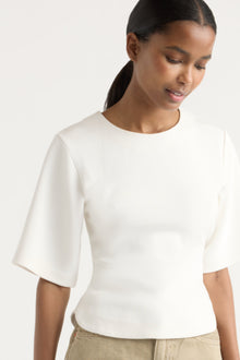 Isilda | Reem Sculpted Curved-Hem Tee in Size Extra Small