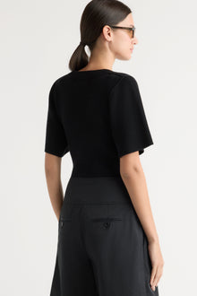 Karolina | Reina Sculpted Scoop-Neck Knit Top in Size Extra Small