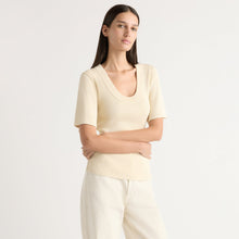 Karolina | Reina Sculpted Scoop-Neck Knit Top in Size Extra Small
