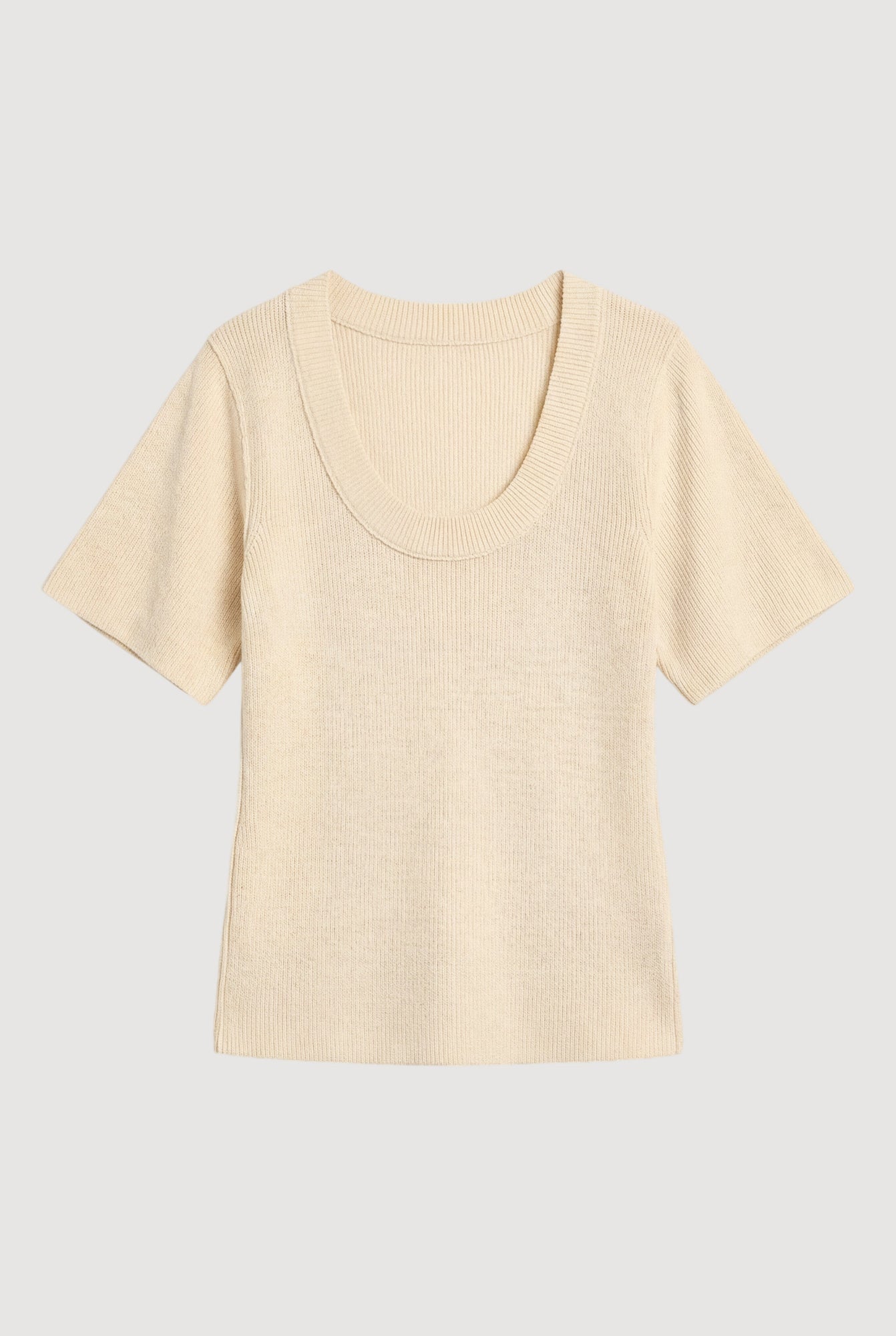 Karolina | Reina Sculpted Scoop-Neck Knit Top in Size Extra Small - Flat