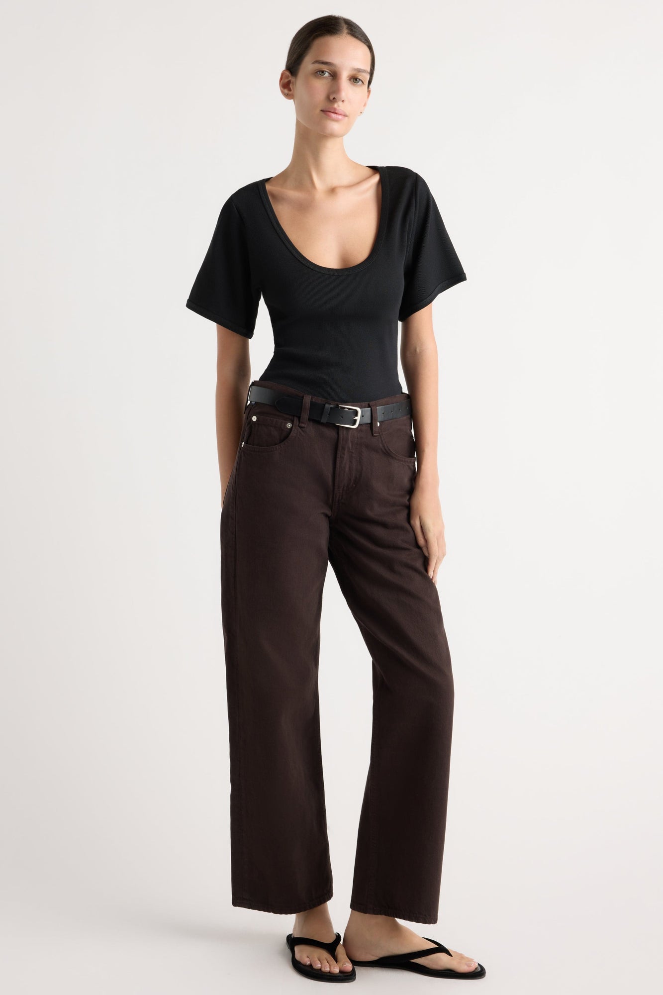 Karolina | Renee Sculpted Scoop-Neck Tee in Size Extra Small