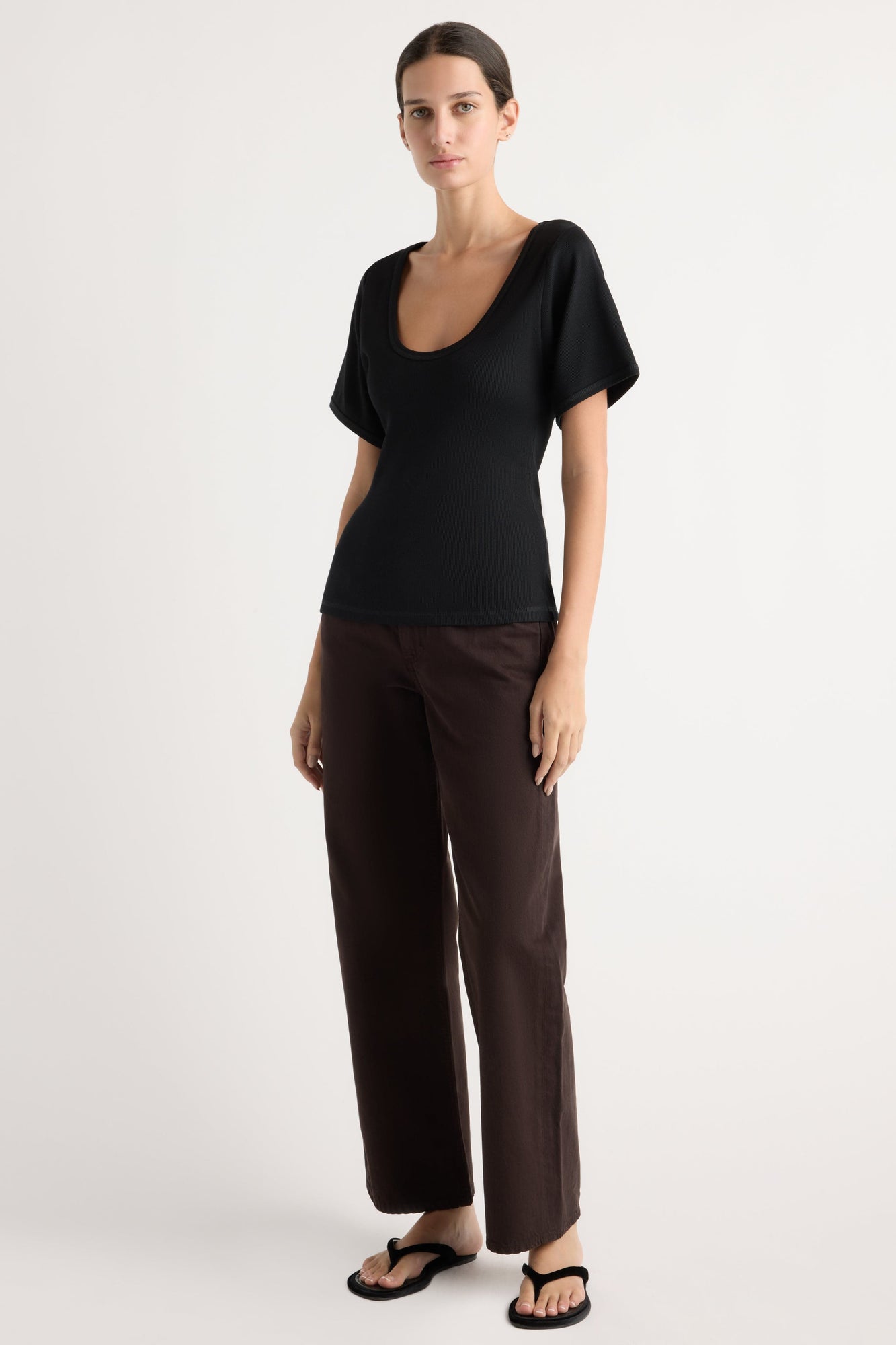 Karolina | Renee Sculpted Scoop-Neck Tee in Size Extra Small