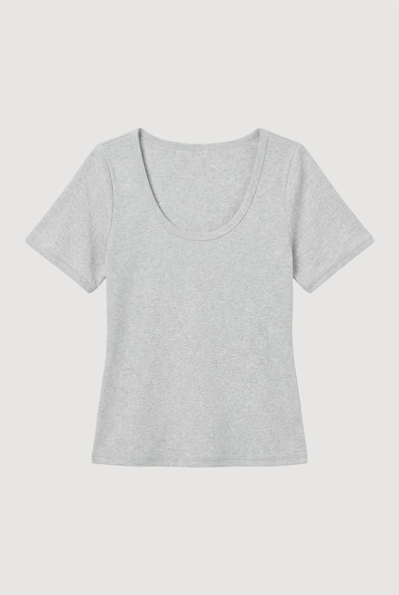 Renee Sculpted Scoop-Neck Tee | Heather Grey