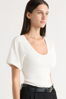 Karolina | Renee Sculpted Scoop-Neck Tee in Size Extra Small