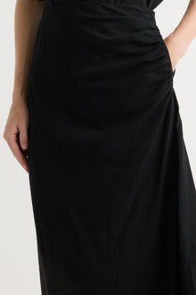 Jess | Rita Asymmetric-Hem Shirred Skirt in Size Small