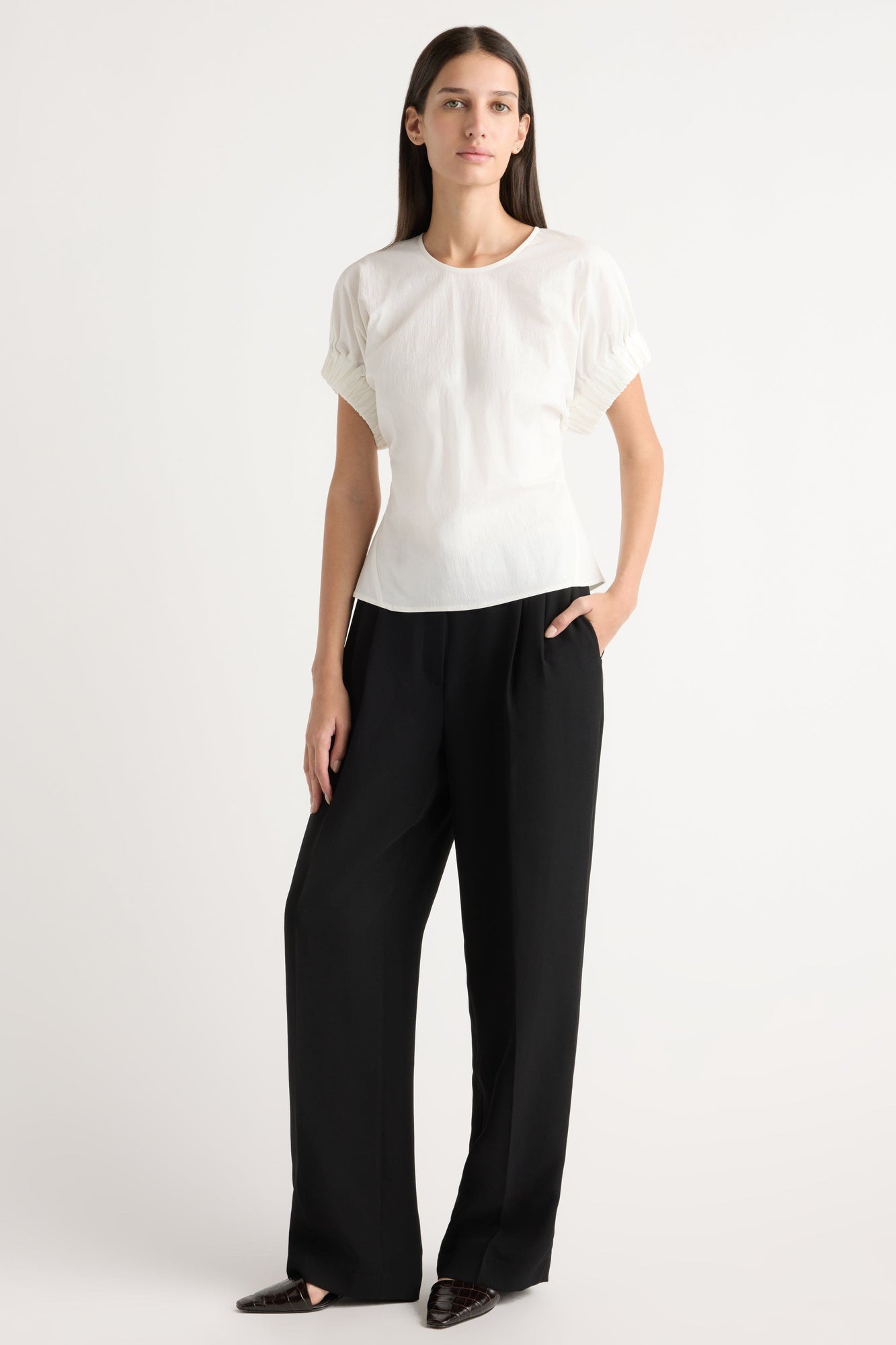 Karolina | Roxanne Elasticated-Sleeve Blouse in Size Extra Small