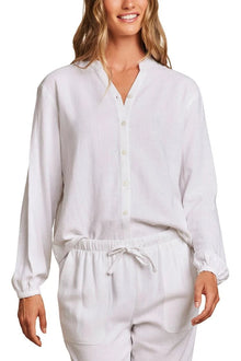 Womens | Linen Blend Blouse | White