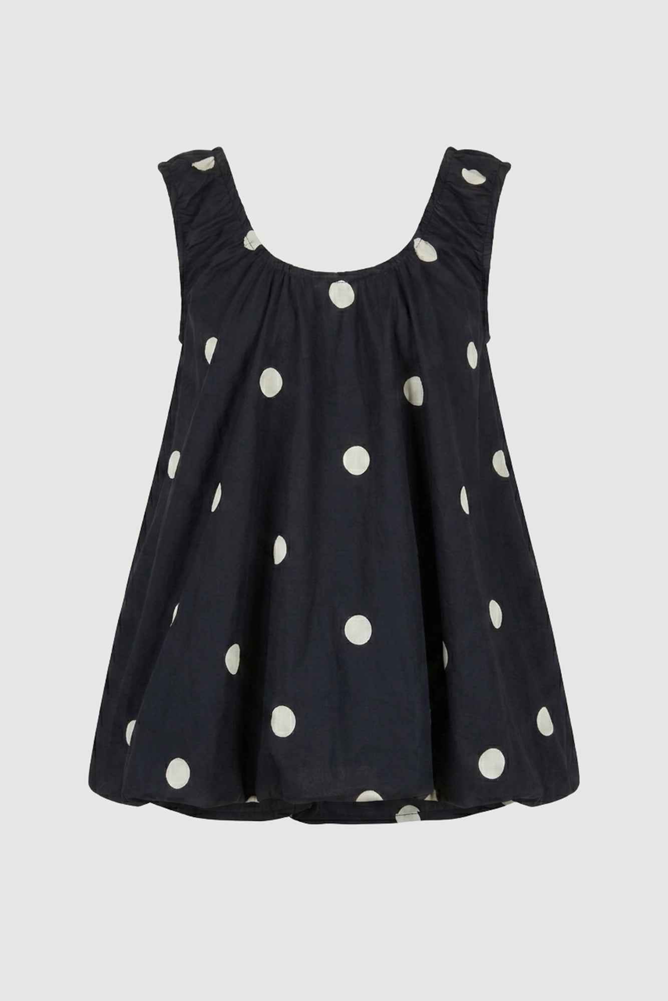 Aya | Saehee Lightweight Polka Dot Tunic Top - Flat