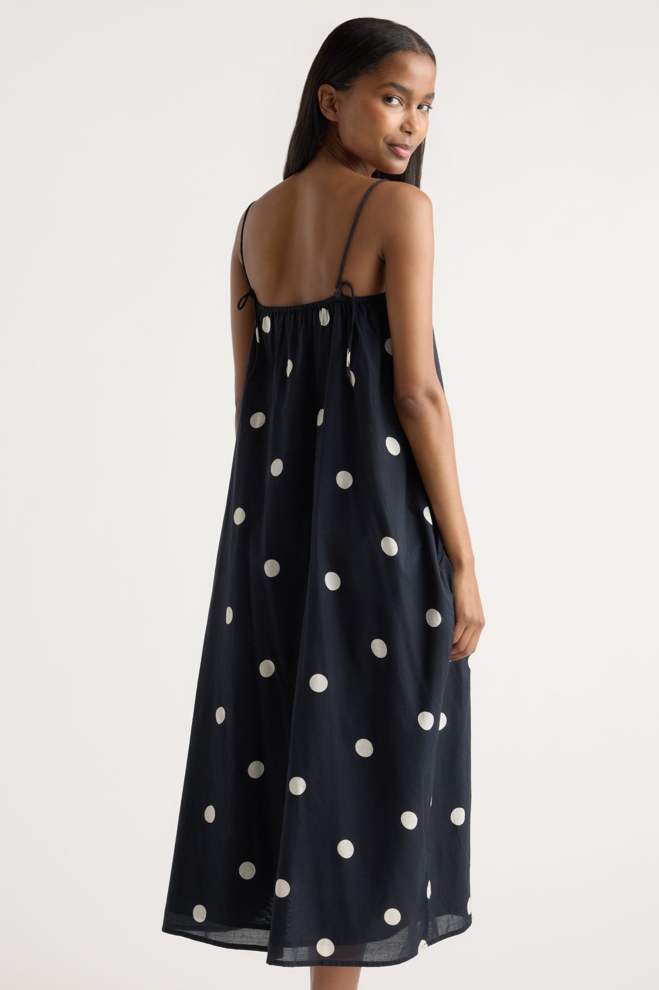 Isilda | Selene Lightweight Polka Dot Maxi Dress in Size Extra Small
