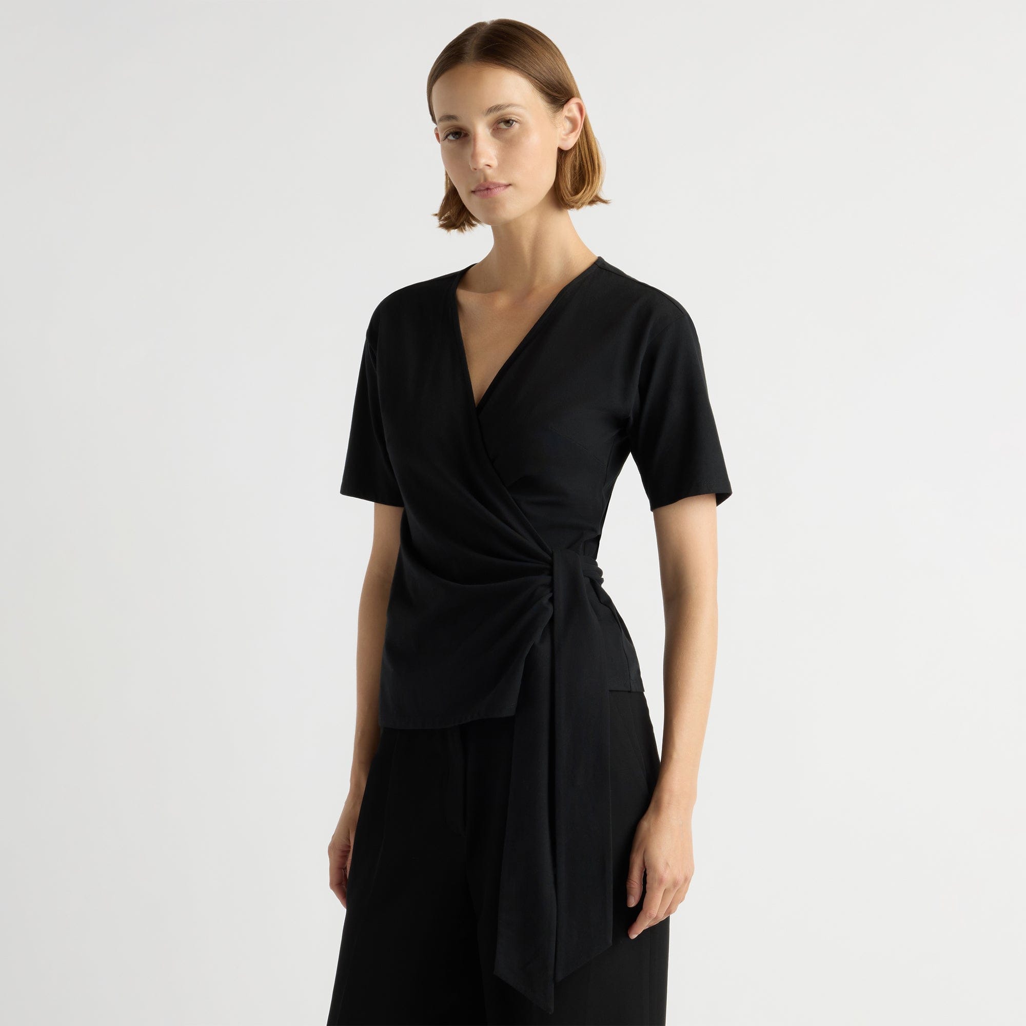 Mali | Sena Organic Cotton Wrap Tee in Size Small