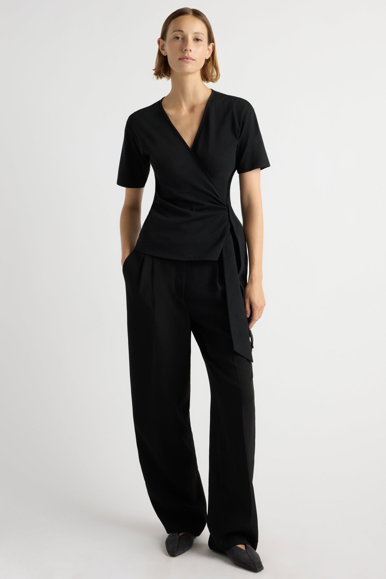 Mali | Sena Organic Cotton Wrap Tee in Size Small