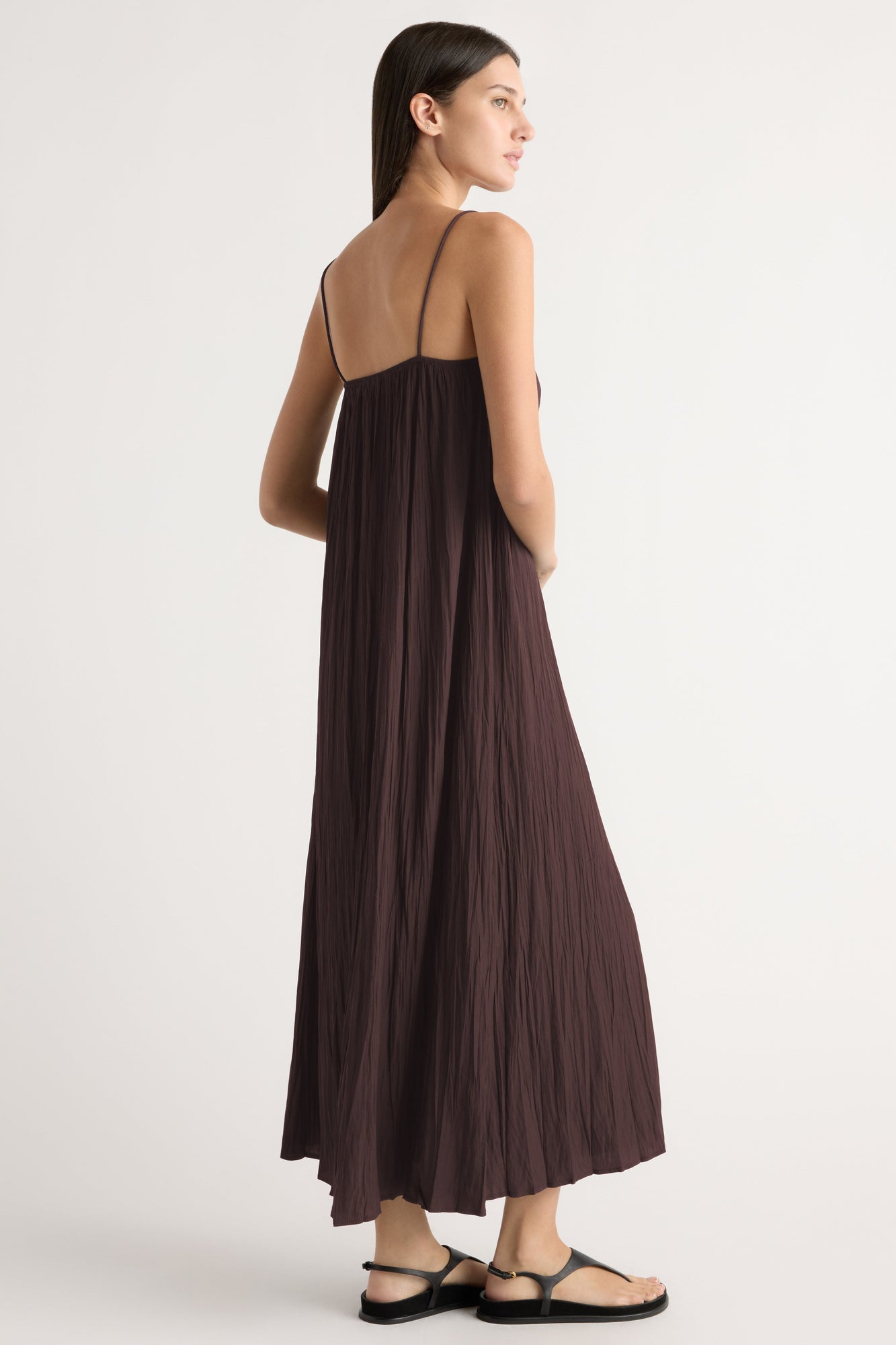 Karolina | Solange Crinkled Maxi Dress in Size Extra Small
